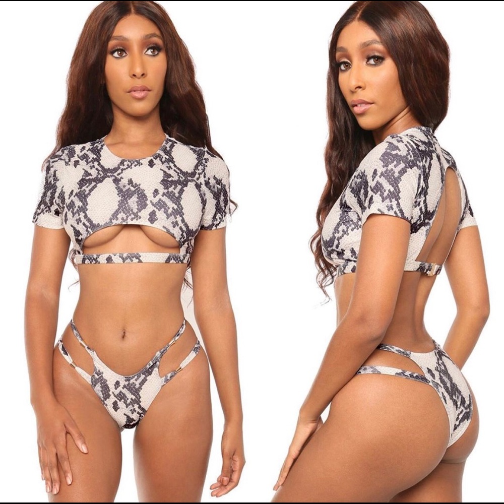 Snake print swimsuit